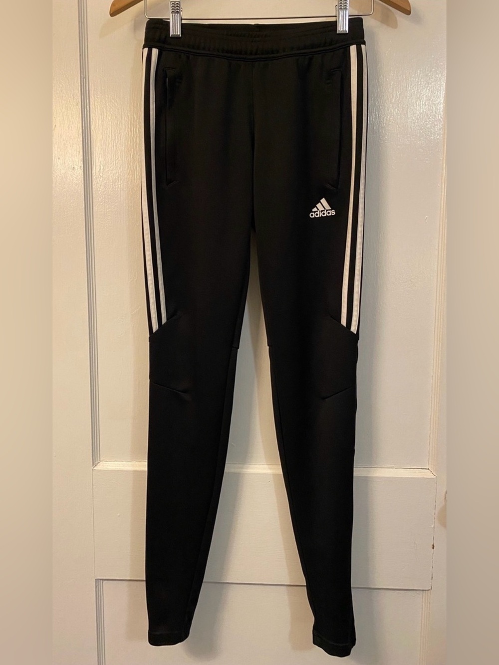 adidas Black Joggers with White 3-Stripes XS